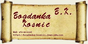 Bogdanka Kosnić vizit kartica
